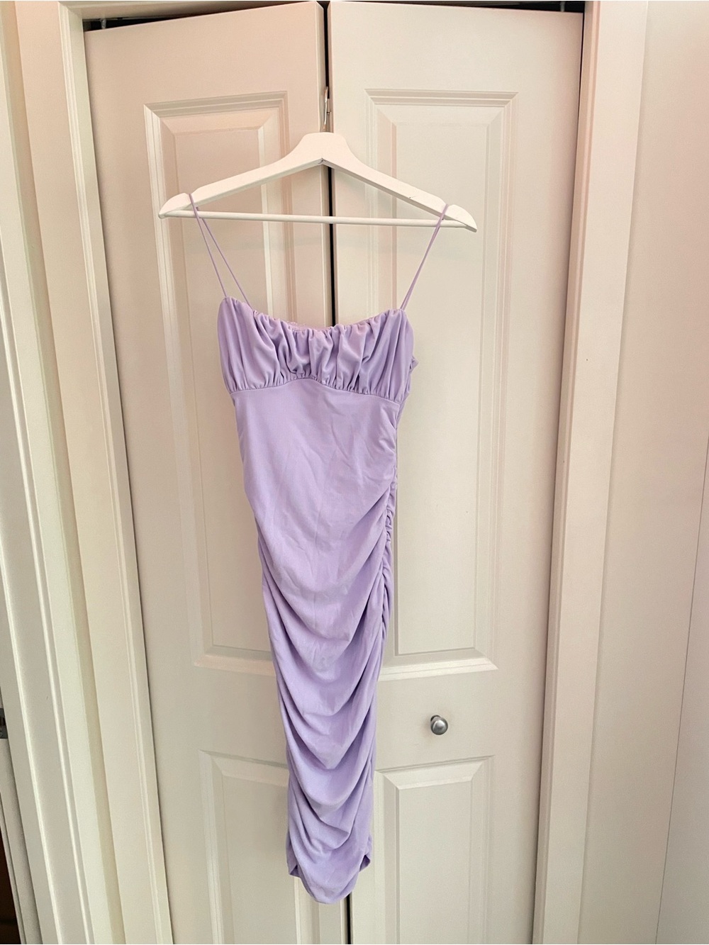 Princess Polly Lavender Ruched Midi Slip Dress